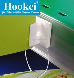 2-way White PP Injection Molded Adhesive Card Clip for Retail Merchandising