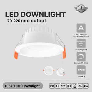 LED Downlight 6W ce Dimmable Full Spectrum Deep Cup Anti-glare Recessed spotlight home hotel Ceiling Light IP44 75mm Down Light