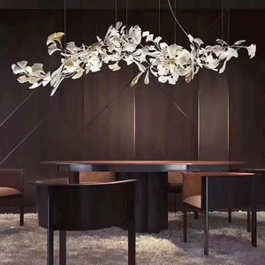 For Oval Leaf & Flower Tree Branch Chandelier Gold Art Decor Luxury Design for Foyer MD88227