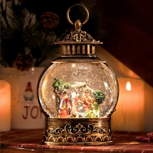 EAGLEGIFTS Christmas Gift Music Box Lighted Lantern Glass Crystal Mini Water Globe Resin Craft Souvenir Snow Balls 2026 Year