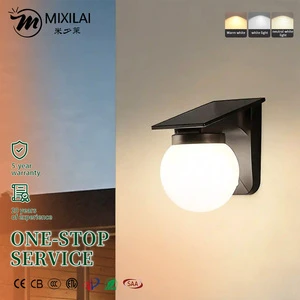 Modern Solar Garden Wall Light PC Material Outdoor Waterproof IP65 LED Wall Lamp Villa Patio Fence Exterior Decor Sconce