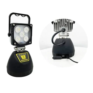15W Rechargeable AC/DC LED Waterproof Portable Workshop Work Light Magnetic Base Cold White Emission IP65 Rated 4-Hour Runtime