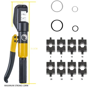 YQK-70 6T Manual Hydraulic Crimping Pliers Yellow Handle For 4-70mm² Cu/Al Electrical Terminal Crimping
