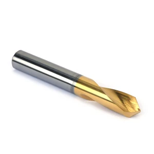 High Hardness Coated Carbide Spot Drill Bits Straight Shank 45HRC 8x60mm Anti-Chatter Centering Bit for Hardened Steel Drilling