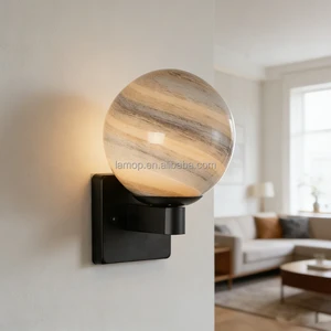 Factory Direct Modern Black Glass LED Wall Lamp Stylish Ambient Lighting for Hotel Interior Design