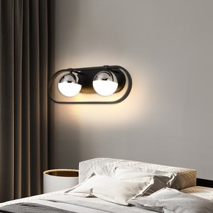 Elegant Modern LED Wall Lamp with Metal Wall White Ball Living Room Background Luxury Wall Lamp for Bedroom Hotel