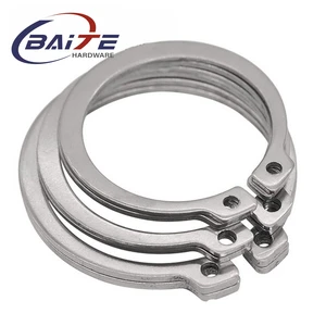 High Quality Din471 304 Stainless Steel Split Retaining Ring Type C Shaft Plain Finish Washers for Industrial Machine Parts