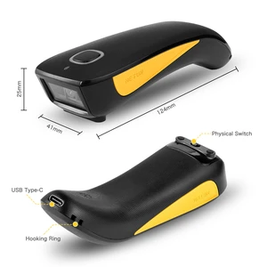 Factory C750 Wearable Ble 1D 2D Bar Portable Finger Reader Mini Barcode Scanner Wireless Qr Code Scanner