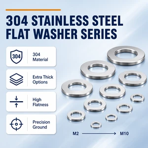 304 Stainless Steel Gasket Flat Washer Extra Thick Ultra-thin Spacer GB96 Standard Heavy Duty M4/M5 for Heavy Industry Mining