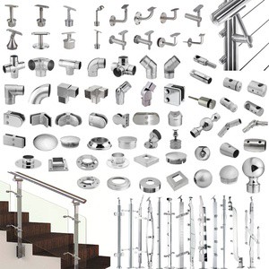 New SS 304 316 Stainless Steel Glass Fittings Glass Balustrade Clamp Balcony Glass Railing Clamps Clip Handrail Accessories