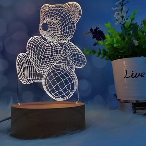 3d Illusion Led Lamps Creative Cartoon Mini Warm Acrylic Led Table Desk Lamp Decoration Night Lights