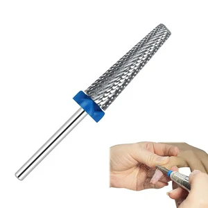 Supper Long 5 in 1 Nail Drill Bit 3/32'' Carbide Tungsten Nail Bits Multi-function Nail Drills for Quick Remove (Middle -M)