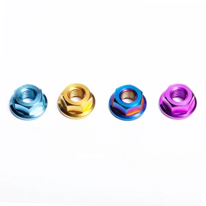 Titanium Hexagon Flange Nut Polished Machine Screw Bolt Nut with Grade 5 Finish