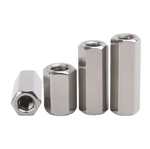 Long Hexagon Nut M6-M16 304 Stainless Steel Mining & Healthcare Passivated Finish Internal Thread Extension Nut