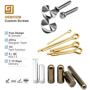 Custom Stainless Steel Gold Plated Thumb Dowel Pins Non-standard Metric Precision Fasteners Cotter Pins for New Energy Vehicles