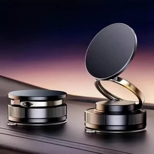360 Adjustable Vacuum Magnetic Phone Holder Car Mount for Iphone 16 Foldable Suction Cup Car Holder Dashboard Mobile Desk Stand