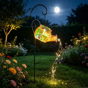 Custom Handmade Small Prismatic Iridescent Solar Powered Garden Lantern Waterproof LED Fairy Lights Christmas Decoration 6-8
