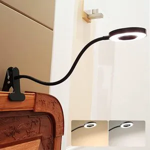 Wfiia DLLT LED USB Reading Lamp with Clip PC Material for Book Piano Bed Headboard Desk