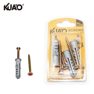 Building Assorted Wall Fixings Plastic Expansion Tube Anchors Phillips Self-Tapping Drywall Screws 6*60MM 3SET
