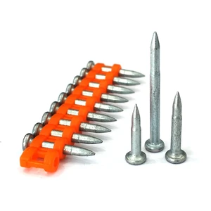Smooth Shank Galvanized Carbon Steel Industrial Grade Concrete Nail Gas Nailer Pin Bullet Point Flat Head 6.3mm Head Nails
