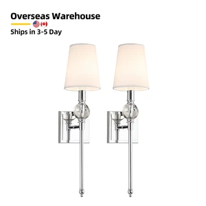 ETL Cone Fabric Shade Wall Sconces Indoor Modern Wall Lights Interior Chrome Wall Lamps Bedroom