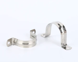 8mm-500mm Clamp Range SS304 Stainless Steel Heavy Duty 2 Hole U Type Pipe Strap Saddle Clamp