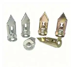 Zinc & Color Zinc Plated Spring Toggle Anchor Serrated Drywall Cavity Wall Anchor For Gypsum Board Fixing