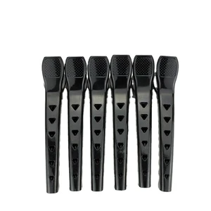 Customized 12.5cm Black Crocodile Design Plastic Hairdressing Partition Clip with Serrated Edge for Thick Hair Girls Hair Clips