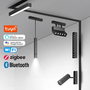 0-10v Dali Magnetic Led Light with Magnetic Track Rail Cct Dimmable Tuya Zigbee bluetooth Smart Magnetic Track Light