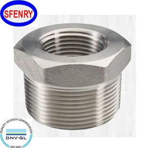 ASME B16.11 Forged 304 Stainless Steel Smooth Surface NPT Threaded Hex Head Bushing