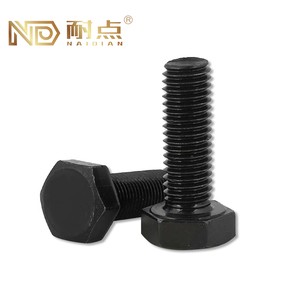 Black Finish Hex Bolt Set With Nut And Washer For Construction And Machinery Use