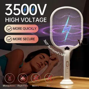 2023 New Design LED UV Anti-Mosquito Bug Zapper Racket Indoor Electric Bug Killer Lamp Effective For Flies Snakes Fleas