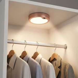 D80 MM 3 Inch 12V Round Shape LED Cabinet Light with PC Shade IR Sensor High Brightness Modern Design for Wardrobe