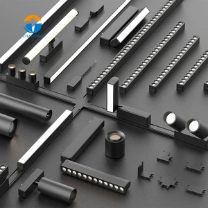 Ultrathin Surface Recessed Hidden Ceil 48V Linear Spot Led Track Light 1M 1.5M 2M 3M Slim 4 Wires Magnetic Rail System Lighting