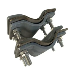 China Manufacturer's Double-Row Bolt Carbon Steel Pipe Clamp Painting Customizable Sizes Colors Favorable Price