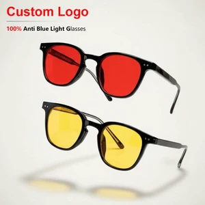Fashion Custom Logo Blue Light Blocker Black Frame Women Unisex Eyewear Reading 100% Anti Blue Light Glasses For UV Protection