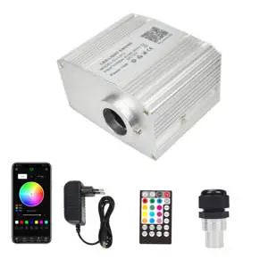 10W RGBW LED Fiber Optic Light RF Remote Control, DIY Starry Sky Ceiling Light Projector for Home Theater, Car, Party Decoration