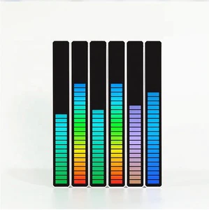 Creative RGB Ambient Light Music LED Sound Activated Level Lights Car USB Power Source White Shade Color PC Lamp Living Room