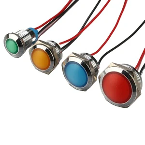 12mm Waterproof Warning LED Metal Indicator Pilot Light Signal Lamp 6V 12V 24V 220V Machine Car Boat Working PC Power