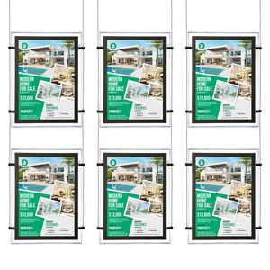 Real Estate Advertising Light Box Hanging A3 White Lighted Led Acrylic Frame High Brightness Agent Custom Digital Realtor Post