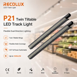 High Efficiency LED Linear Track Light Adjustable Rail Luminaire for Grocery Store Display Lighting