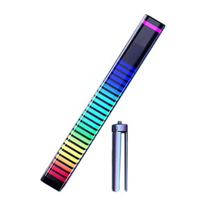 New LED Rhythm Light Voice-Activated RGB Music Car Atmosphere Lamp Ambient Light Sound Control APP Control Built-in Battery 5