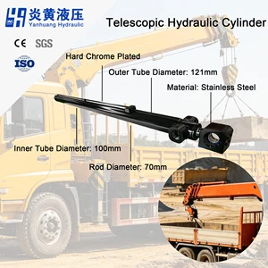 Single Acting Multi Stage Hydraulic Support System Telescopic Hydraulic Cylinder for Truck Mounted Crane With CE Certificate