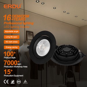 High Quality Aluminum LED Downlight 5W 7W 75mm Cutout 120 Degree Adjustable Spotlight Black White Home Decor