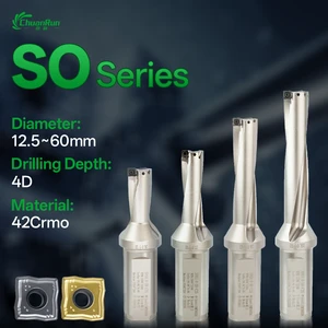 SO Series 4D Fast Drill Cutting Tool Indexable Drill Bit High Feed Boring Tool Internal Coolant U Drill Fits CNC Lathe Making