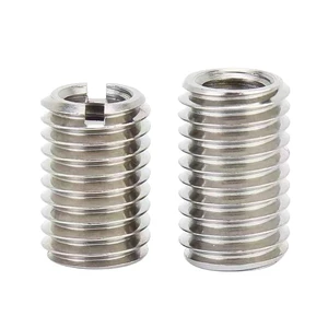 ANCETE Factory Direct Polished 303 Stainless Steel Inner Outer Insert Nuts Screw Thread Sheath Threaded Bushing M6*M8*10L