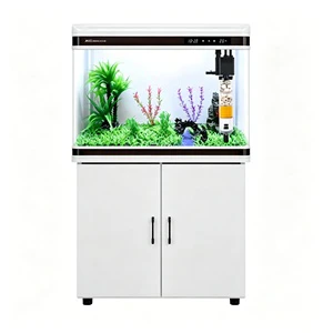 130L Rectangular Glass Aquarium Cabinet Top Filter Indoor Living Room Korean-style Design Smart Operating Mode Goldfish