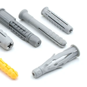 Superior Grey White Nylon Plugs Wall Plastic Anchor Nail Bolt Kit Hammer PE Plastic Rocket Expansion Anchor