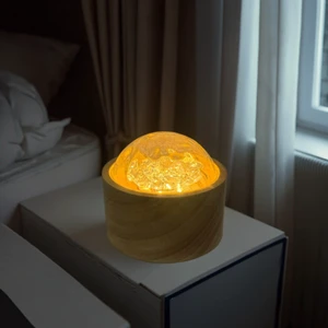 Rechargeable 5V Home LED Night Light Round 3D Dynamic Color Sunset Shadow Lamp Water Ripple Effect Bedroom Holiday Party Decor