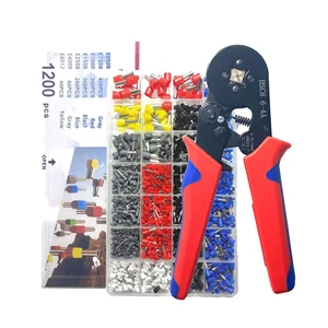 Industrial Carbon Steel 6-4 Insulated Crimping Tool Kit for Cord Bootlace Ferrules